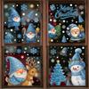 Static Cling Blue Santa Claus Snowflake Christmas Tree Window Decoration Window Sticker