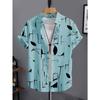 Camicia da uomo con stampa 3D a fantasia retrò, camicia con bottoni, camicia casual, camicia estiva, manica corta, abbigliamento quotidiano per le vacanze