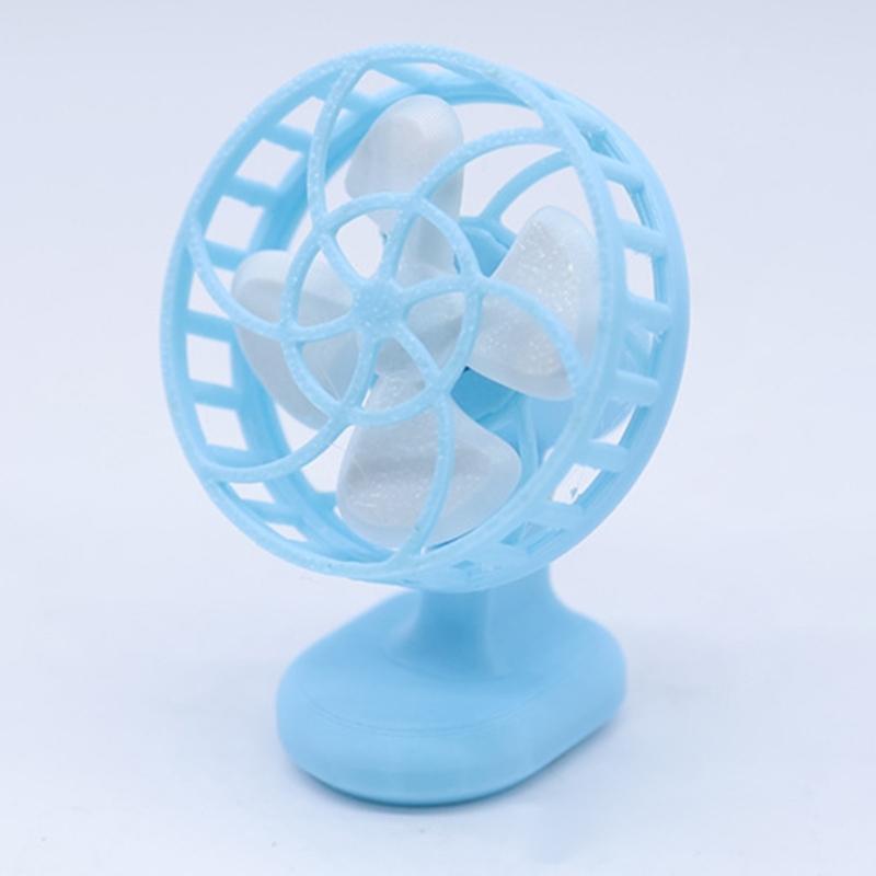 Miniature Electric Fan Model Figurine For 1/12 Doll House Landscape Realistic Design Cooling Fan Decorative Accessory