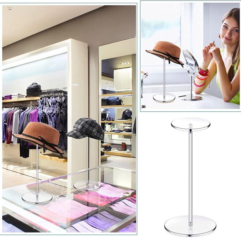 Wig Display Rack Hat Stands for Display Hat Pedestal Stand Round Barbell Pedestal Display Riser for Hat Watch Showcase