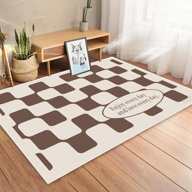 Modern Cream Wind Carpet Living Room Geometric Home Decoration Non-slip Bedroom Rugs Kitchen Coffee Tables Washable Floor Mats