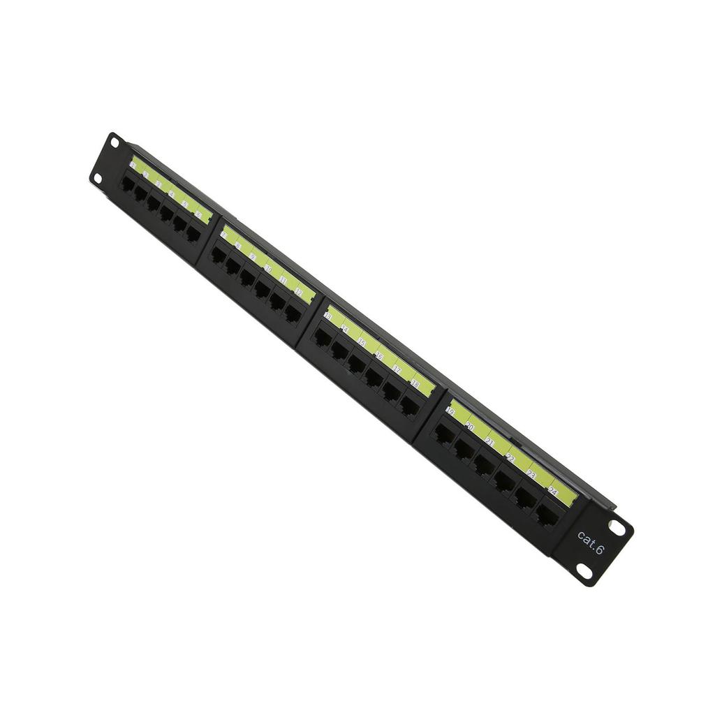 CAT6 24 Ports Network Patch Panel Supports 10G Ethernet RJ45 Network Patch Panel for 19in Standard