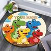 Custom Name,Cute Cartoon Dinosaur pattern round rug,Carpet Rug for Living Room Bedroom Playroom ,Non-slip Floor Mat,Holiday Gifts and Birthday Gifts.