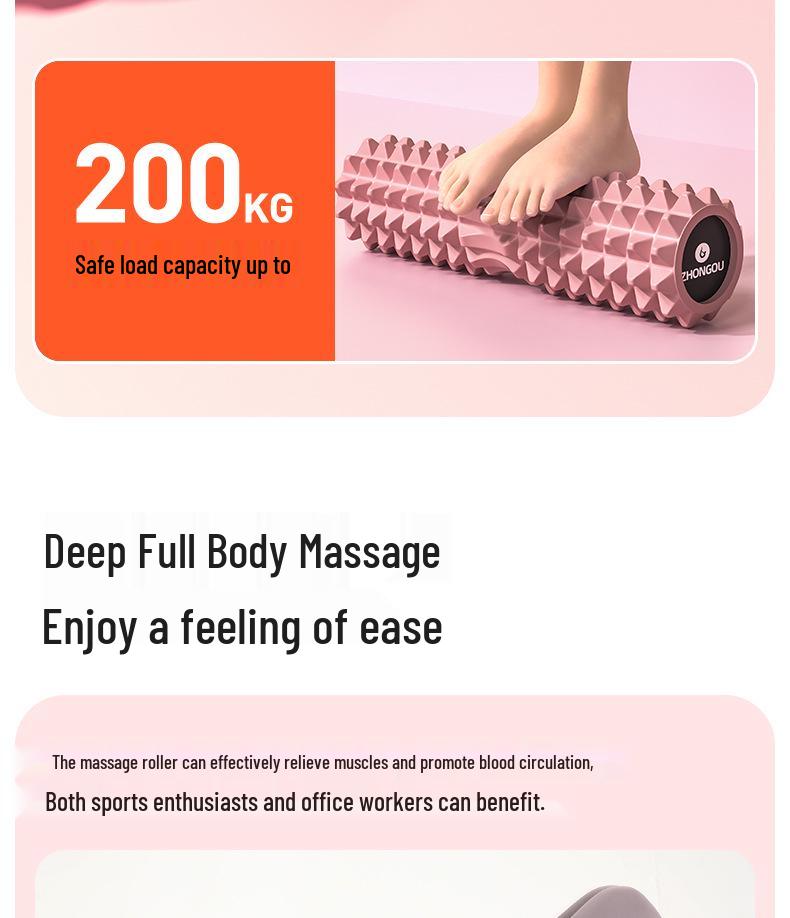 Solid Foam Yoga Roller Wolf Teeth Massage Stick EVA Muscle Relaxer