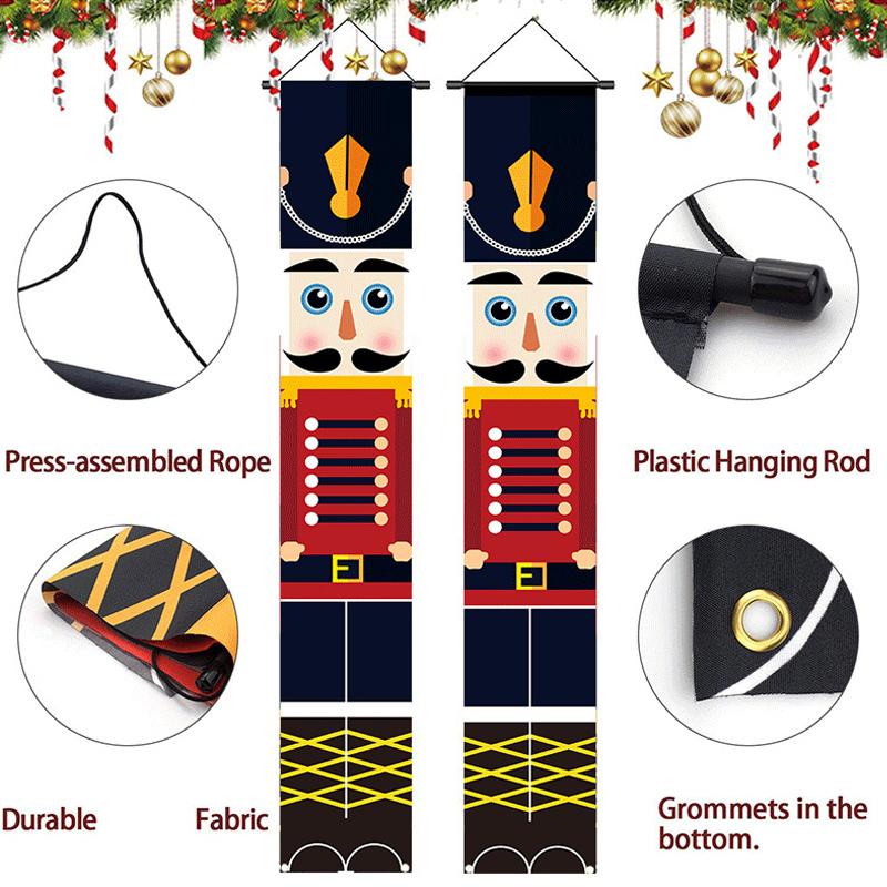 Merry Christmas Hanging Door Banner Santa Claus Snowman Couplet New Year Christmas Decorations For Home Xmas Gifts Navidad