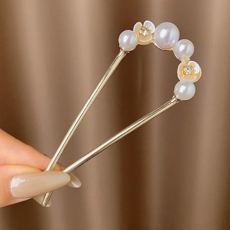 Pearl u-shape hair clips accessories Hairpin Female Plug comb Hairpin Hair Plate Fixed artifacts Hairpin Headdress