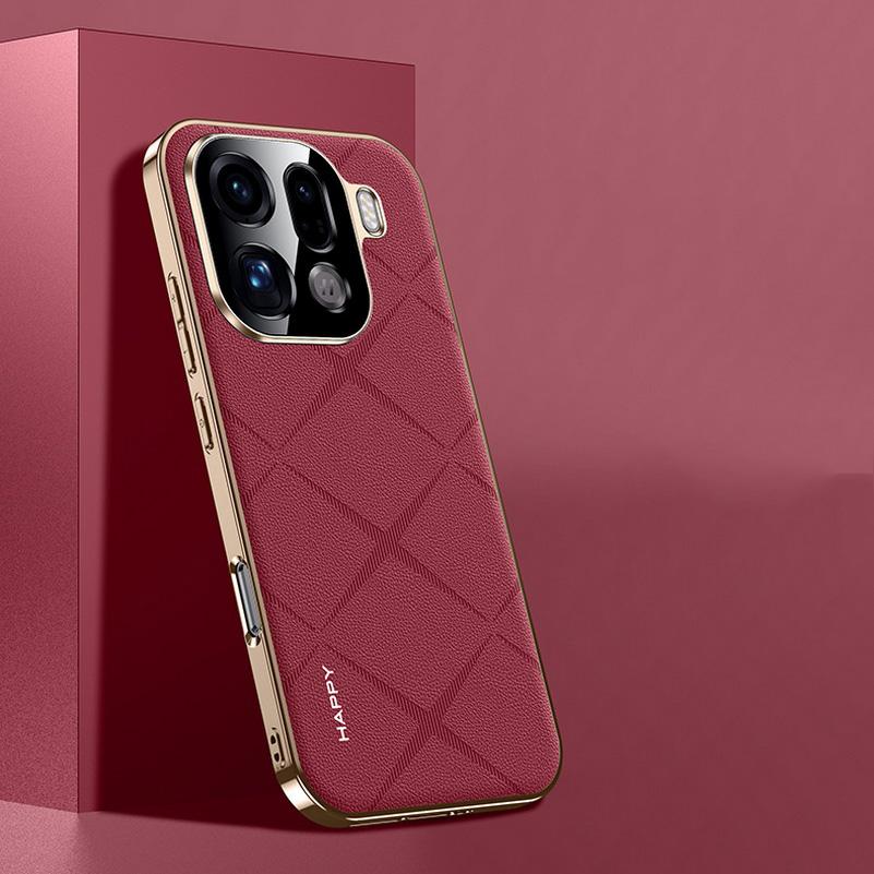 

Plain Leather + Camera Lens Protection Case For OPPO Find X9 Pro Find X9 X8 Pro X7 Slim Good Texture Cover OPPO Find X9
