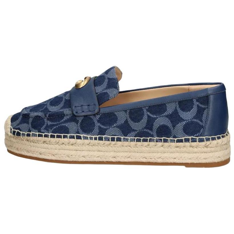 Coach Cowhide Round Toe Slip-On Fisherman Shoes Women shoes Blue CAS73-EV8 355 20300₽