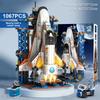 Latest giant space manned rocket model building blocks space space station brick city building toys for kids