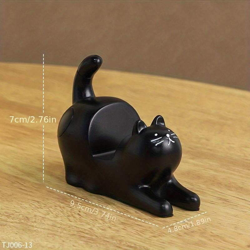 Stretching Cat Figurine, Calico Cat Phone Stand, Desktop Decoration, Creative and Practical for Lazy Binge-Watching