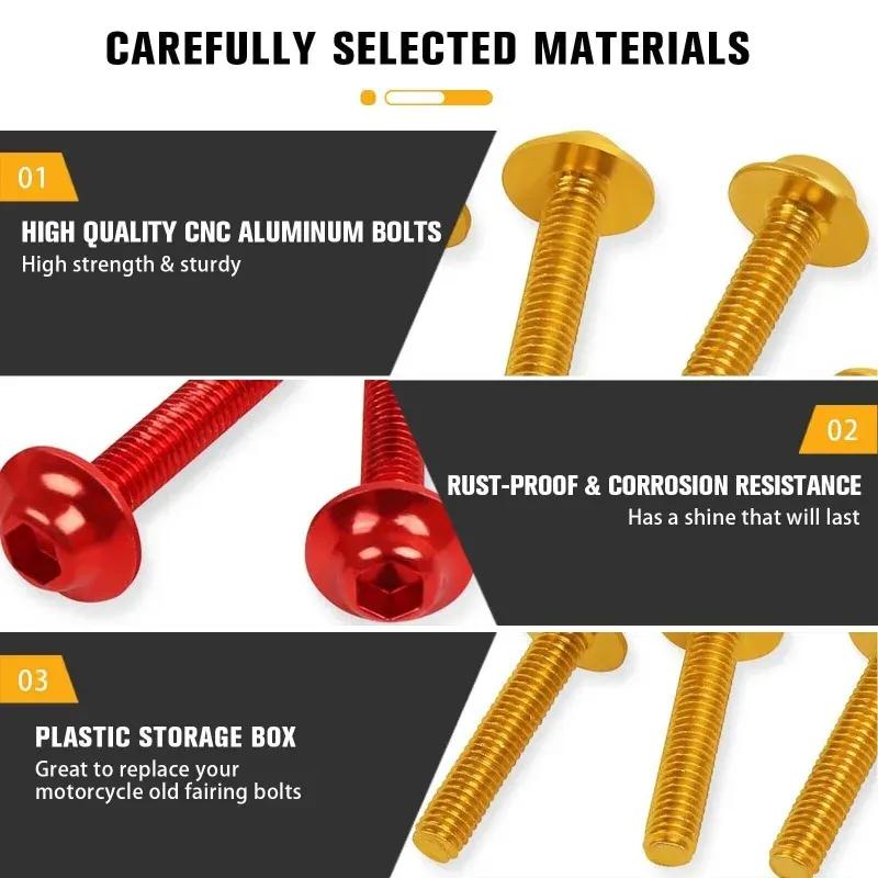 195pcs Fairing Screws Bolt Kit for Suzuki GSXR600 GSXR1000 Hayab GSX1300R GSX600F GSX750F SV1000 SV650 TL1000R/S DL650 DL1000