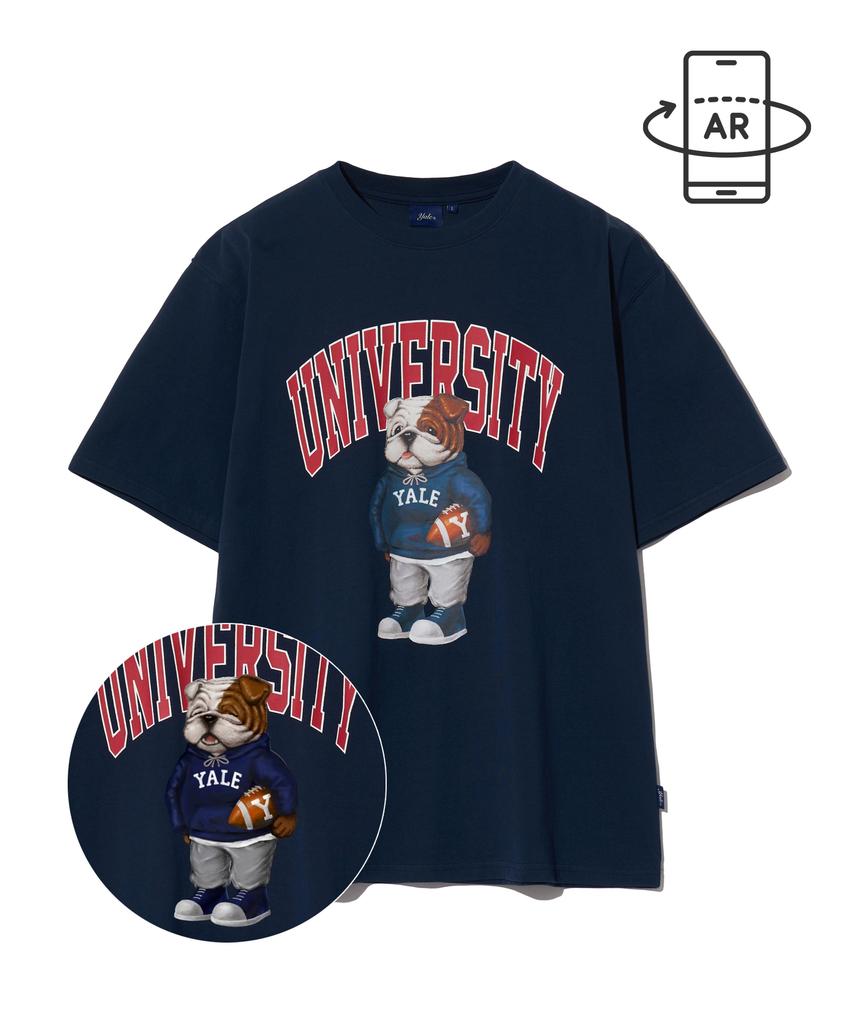 YALE University Dan Short Sleeve T-Shirt Navy/Red