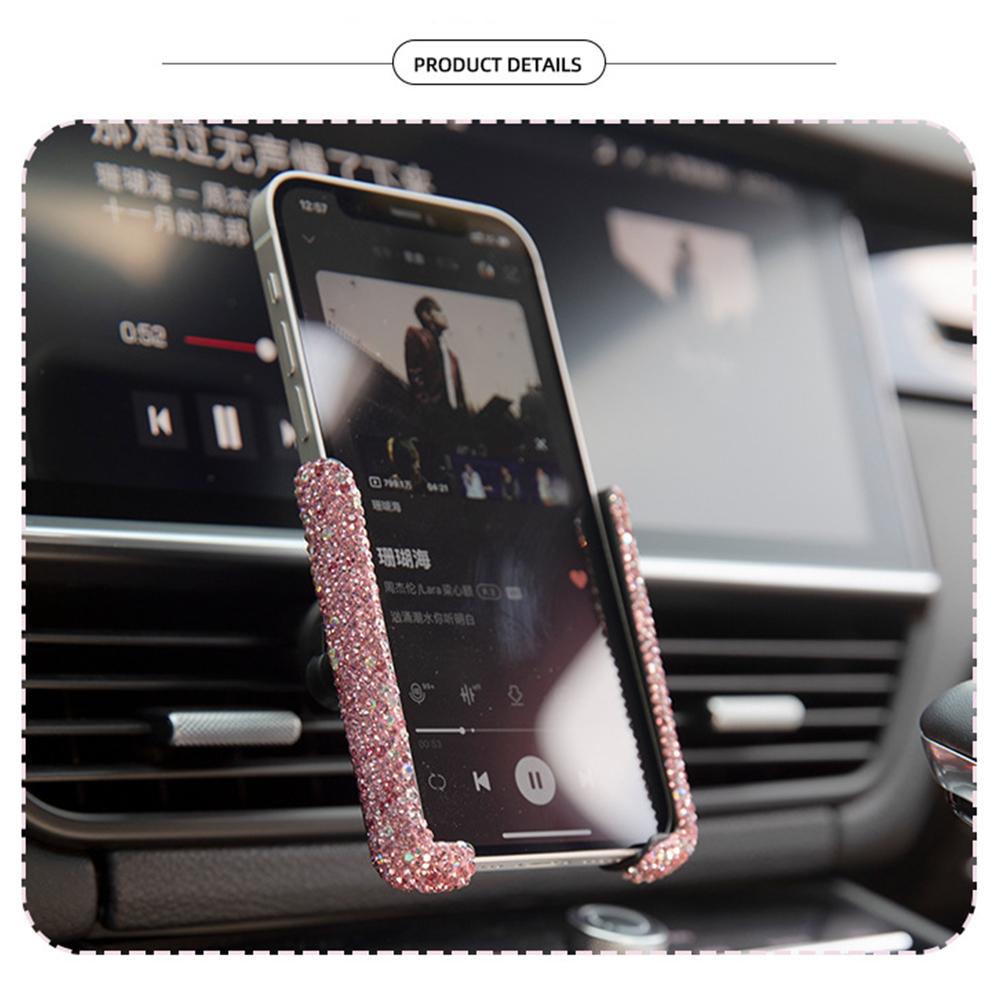 Car Phone Holder Women Diamond Crystal Car Air Vent Mount Holder Mobile Phone Holder Stand In Car Bracket Interior Accessories