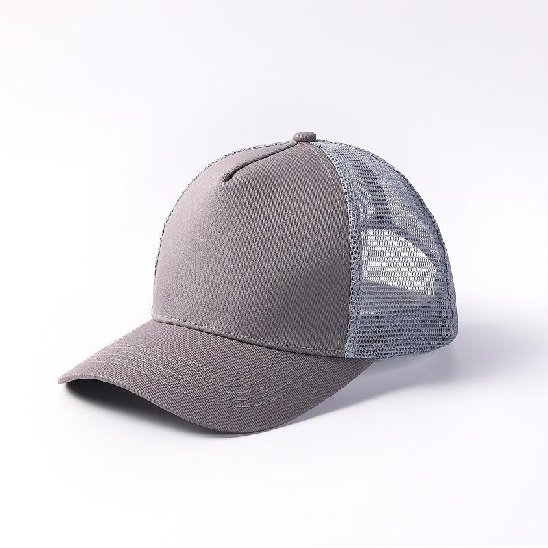 Blank 5 Pane Mesh Baseball Cap Mens And Women Curved Snapback Hats Summer Sunshade Sun Hat Simple Trucker Cap Gorras Casquette