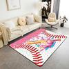 Erosebridal Navy Blue Baseball Ice Cream Area Rug 4'11" X 3'3" Ice Cream Drip Living Room Rugs Non Slip Baseball Glove Decorative Carpets Cu