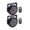 Pack of 2 - 36 LED Stage Par Lights: Wedding Performance, Sound-Activated Color-Changing Strobe Lights