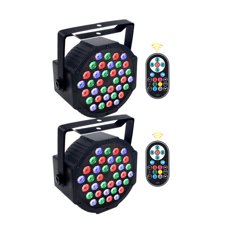 Pack of 2 - 36 LED Stage Par Lights: Wedding Performance, Sound-Activated Color-Changing Strobe Lights
