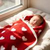 Soft Knitted Baby Love Heart Blanket Stroller Crib Car Seat Toddler Swaddle Wrap Lightweight Air Conditioner Throw