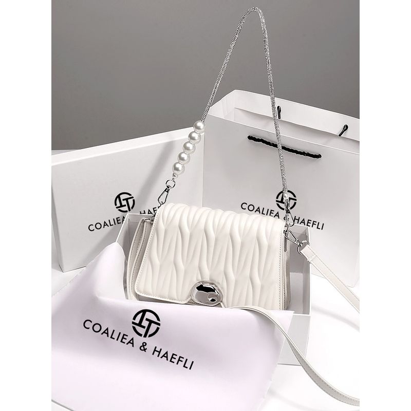 

Women s White Fashionable Pearl Crossbody Bag Fairy Bag Creamy-white. Hong Kong Brands