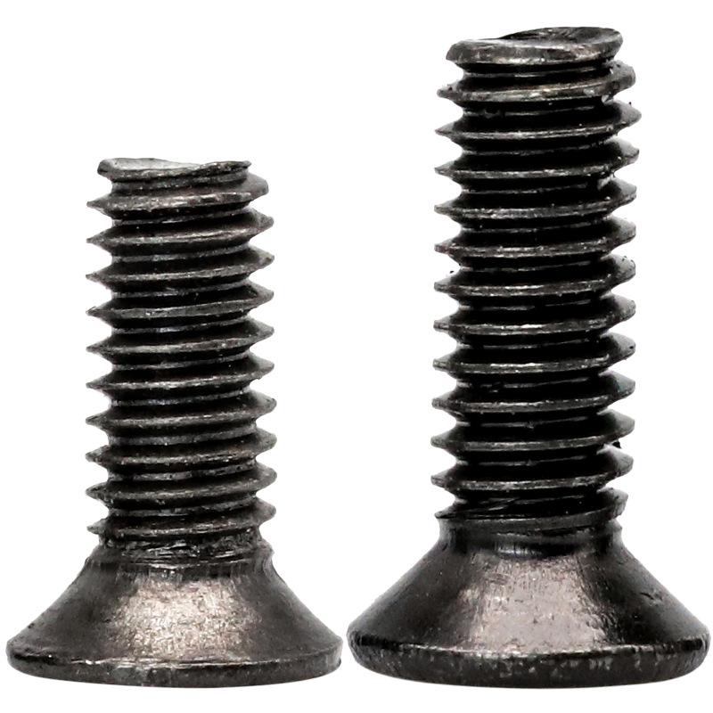 KM Maschinenschraube Senkkopf aus schwarzem Kohlenstoffstahl M1-M6, Vollgewinde, Flachkopf