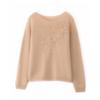 2026 Women's Hand-Embroidered Pure Wool Knitwear: Soft, Loose, Round Neck, Long Sleeve Sweater for Autumn/Winter