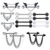 Stainless Steel Black Chain Piercing Jewelry Set - Nose Ring Jewelry