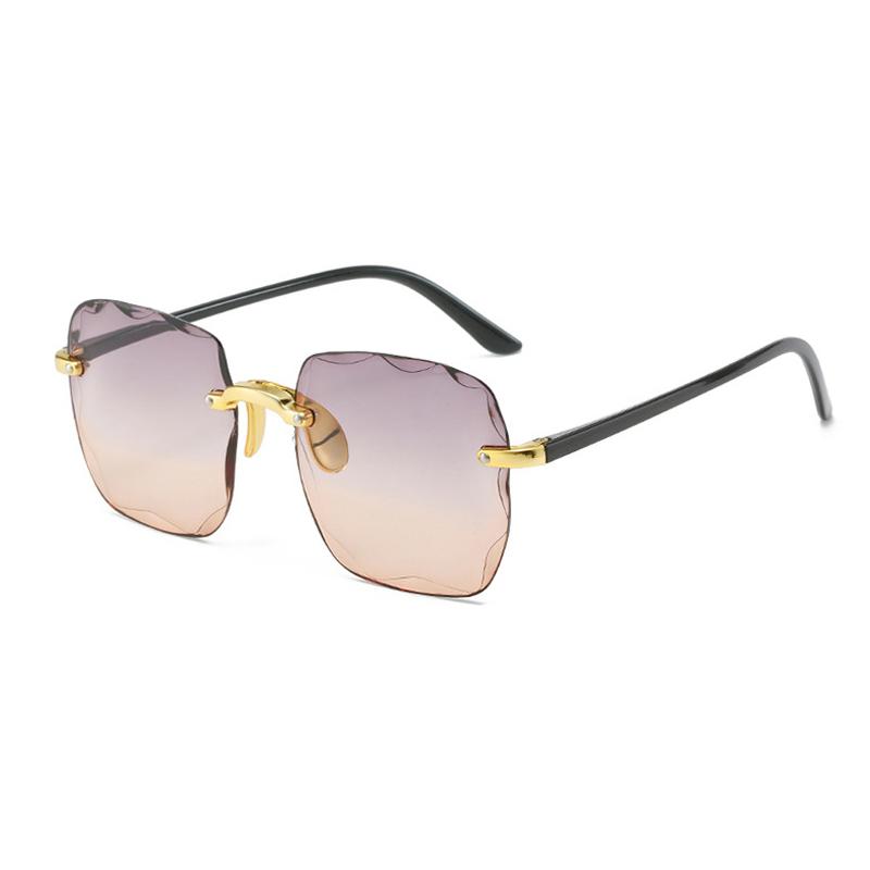 New Rimless Women Sunglasses Fashion Gradient Lenses Vintage Alloy Legs Classic Designer Shades UV400 Protection