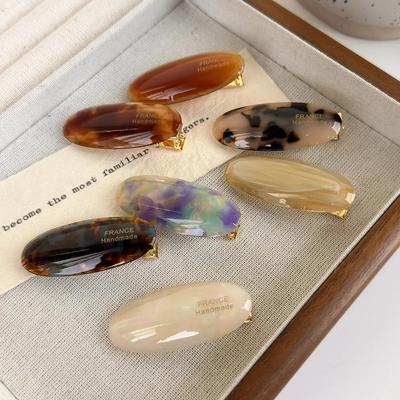 Retro Oval Kleine Haarnadel Bunte Acetat Haarspangen Damen Mädchen Süße Exquisite Haarspangen Pony-Klammer Mode Haaraccessoires