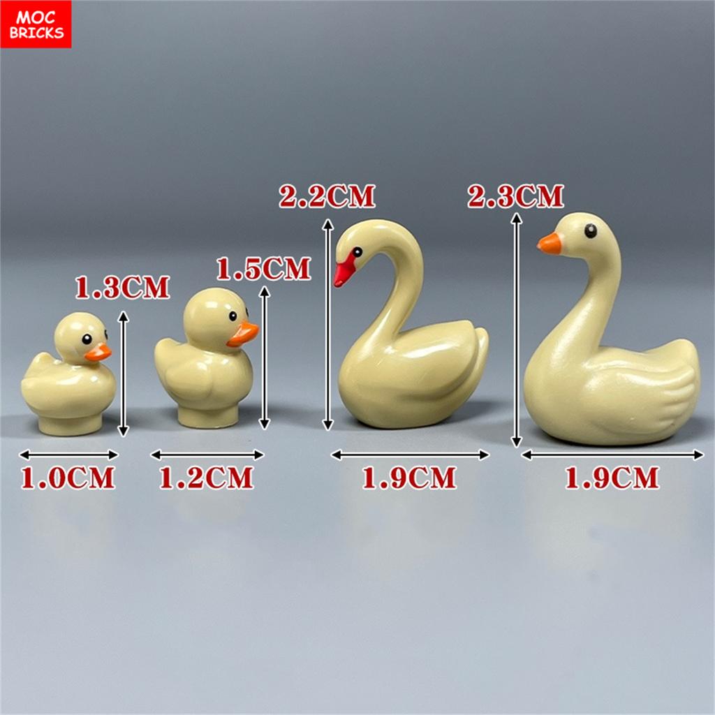 MOC Blocks Animal Duck Swan River Lake Farm Scene View Accessories DO IT YOURSELF Construction Bricks Playthings ideal for Kids Gifts