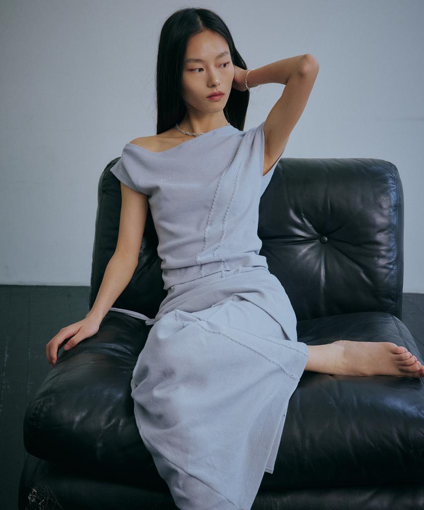 Baegsi Layered Smock Skirt, Sky Blue