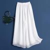 Pantaloni da donna Elastico in vita Tinta unita Gamba larga Doppi strati Allentato Abbigliamento quotidiano Pieghettato Plus Size Lady Culottes Abiti femminili