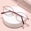 New Fashion Women Reading Glasses Men Metal Frame Blue Light Blocking Far Sight Eyeglasses with Diopter +1.0+1.5+2.5+3.5+4.5