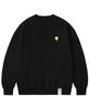 GRAVER [Unisex] Head Flower Bear Smile Sweatshirt_Black