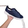 Soft baseplate shoes cross elastic band men's board shoes leather free lace-up casual shoes men's low-top lazy shoes