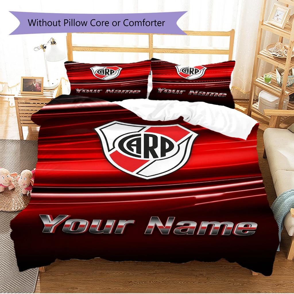 Name Custom River Plate Pattern Bedding Set Quilt Cover Pillowcase Home Decor Gift (1 * duvet cover + 2 * pillowcase, without core)