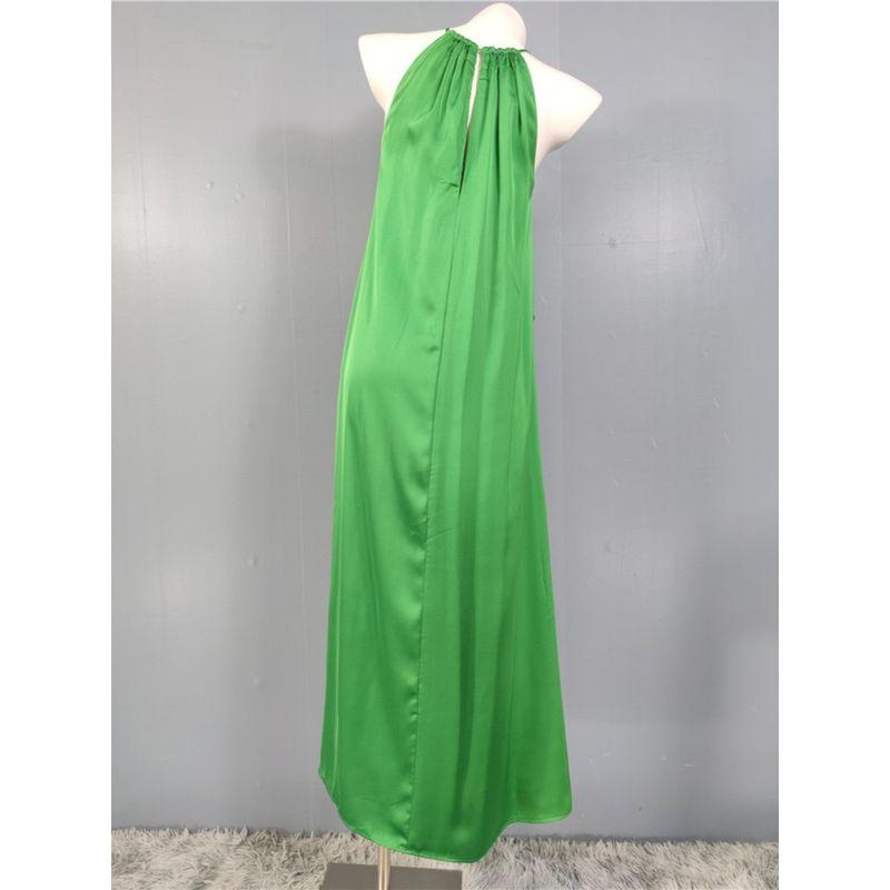 Export Single Sling High Quality Smooth Fabric Large Swing Graceful and Fashionable Elegance Stylish Minimalist Loose Dress Women