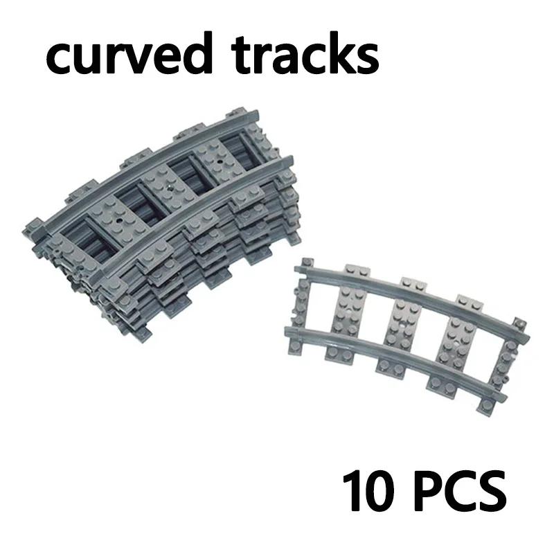 City Trains Diy Building Blocks Straight Curved Rail Bricks Parts Bridge Tunnel Model Soft Flexible Cross Tracks Railway Moc Toy
