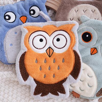 2-Pack Owl-Shaped Bathroom Hand Towels, Hangable Hand Towels, Owl Series, Lint-Free, Odor-Free, Super Soft