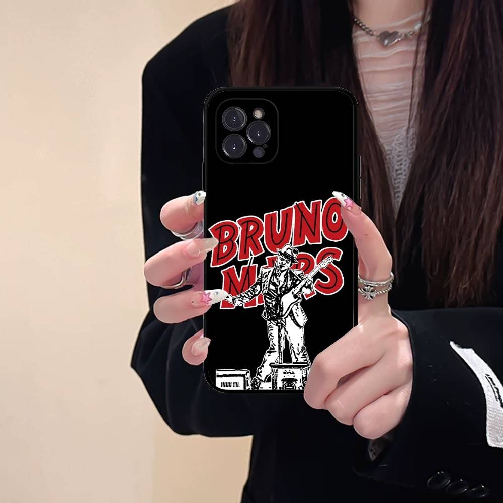 

B-Bruno M-Mars Singer Phone Case For Iphone 17 16 15 14 13 12 11 Pro Max Plus Black Shell Cover Case iPhone 17