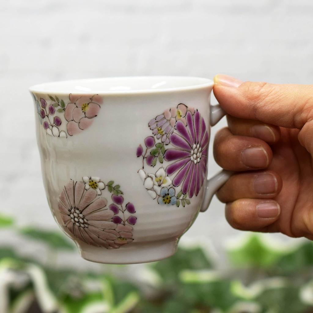 Waza No Kura Stylish Mug Pair Set Kutani Ware Hana Pottery Luxury Brand Tableware Made In Japan