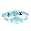 Relaxdays Tapis De Sol Puzzle Avec Bord, 120x120 Dalle Mousse EVA, Bébé Éveil, Sans Polluants, 24 Pièces, Bleu-blanc