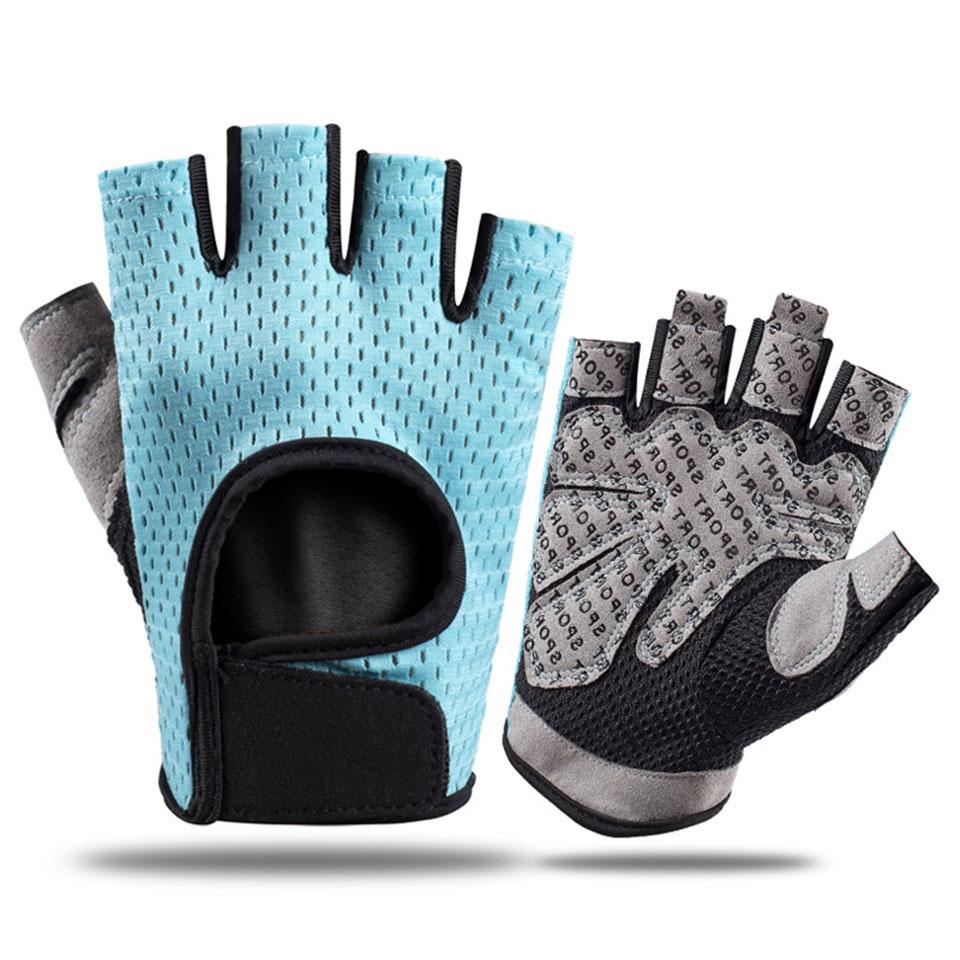 Loogdeel Half Finger Sports Gloves Breathable Air Hole Gym Cycling Non Slip Shock Absorbing For Men Women