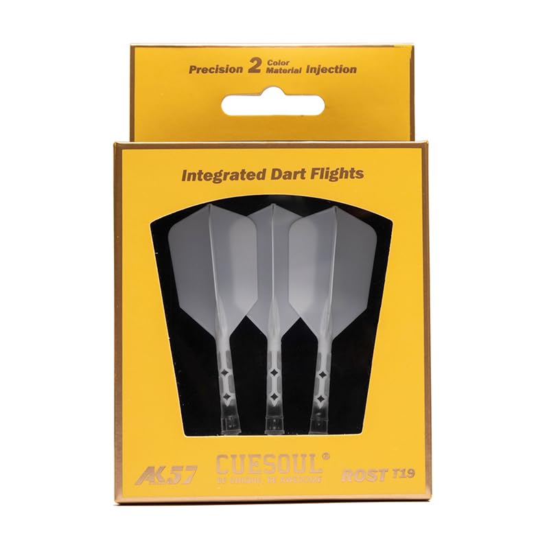 CUESOUL ROSTAK57 T19 Series Dual Material Mixed Shaft Integrated Flight Slim Shape Series Set of 3 Two-tone (White)