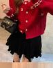 2026 Autumn/Winter French Chic Beaded Knit Jacket with Pearl Collar – Versatile Design 