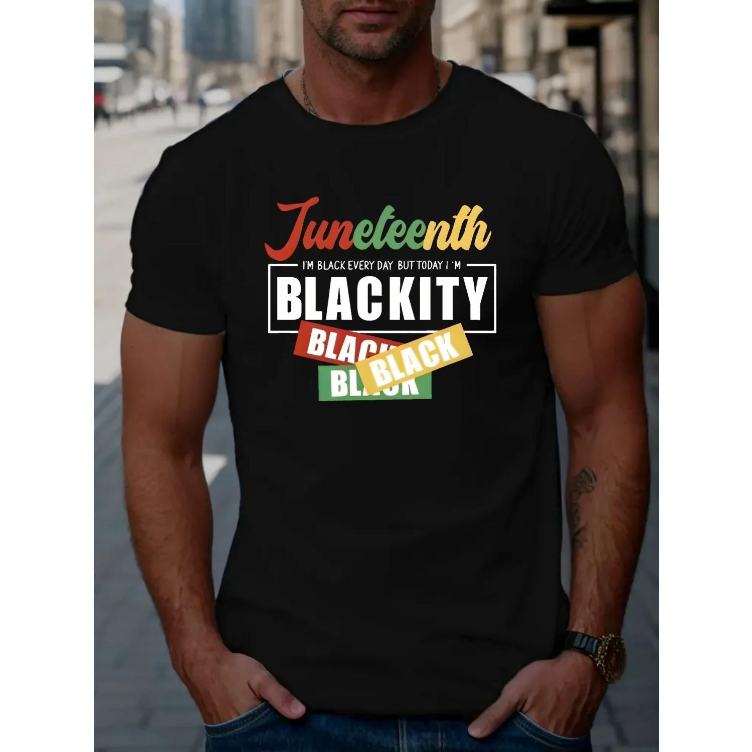 

June Day Men s Tshirt Black Geometric Pattern _Black Aesthetics_ Design Suitable for Daily Wear and Celebration Bold Pattern Top S