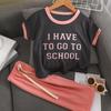 Kids 2-Piece Outfit Short Sleeve Pant Set Summer Breathable Waffle Fabric Boys Girls Cool Summer Wear Casual Playwear