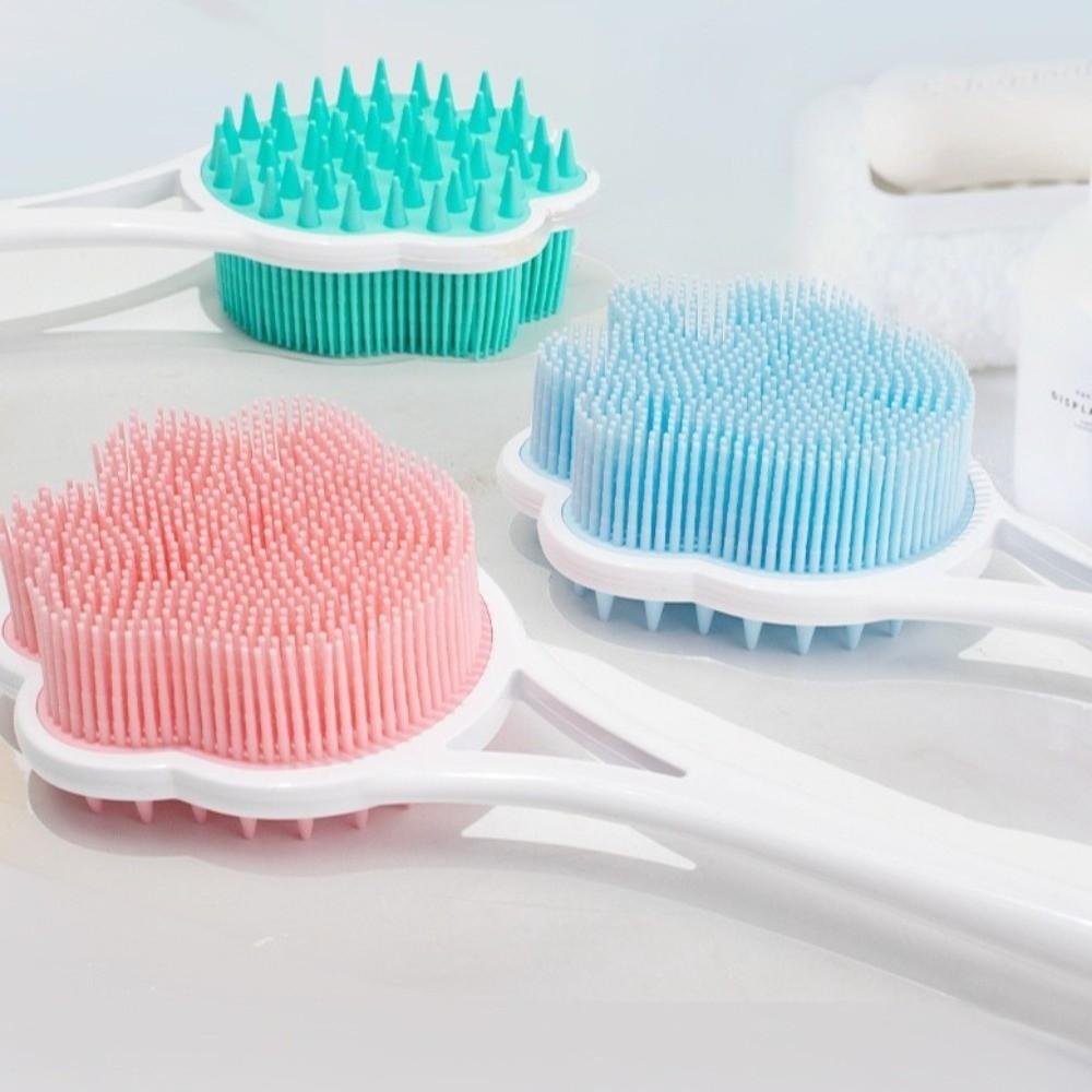 Long Handle Shower Massage Brushes Silicone Bathroom Back Scrubber  Remove Exfoliating
