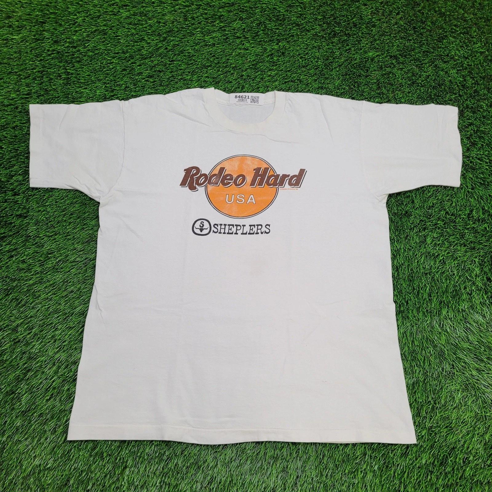 

Vintage 1993 Rodeo Hard Sheplers Shirt XL 23x28 Whtie USA 3XL