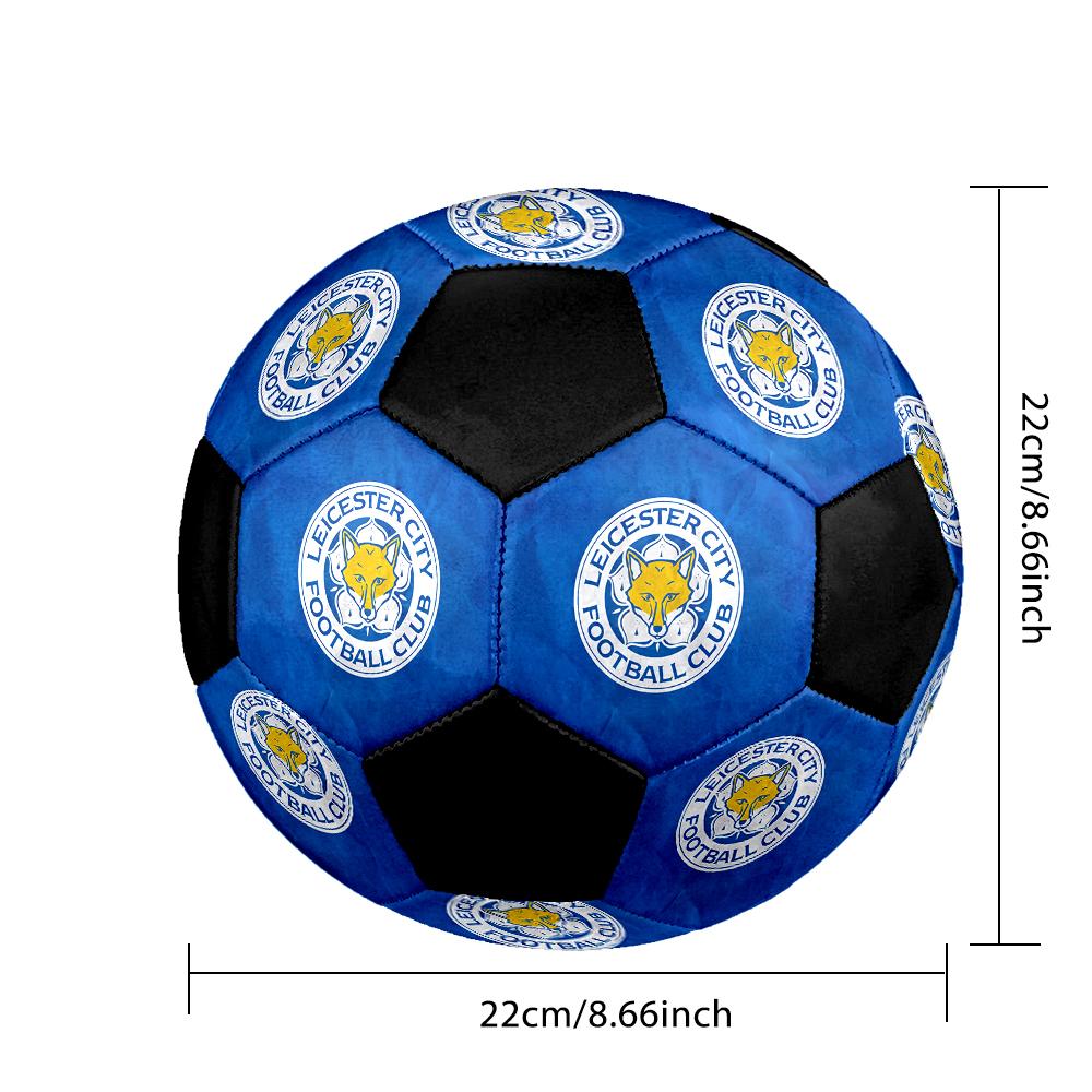 SIZE 5 Leicester City FC Soccer Ball Colorful All Ages Machine Stitched PVC Competition Ready Durable High-Bounce