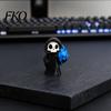 Three-dimensional Texture Statue Mini Grim Reaper Statue, 3D Printed Halloween Skull Detailed Model Figurine for Tabletop, Desk, Shelf Home